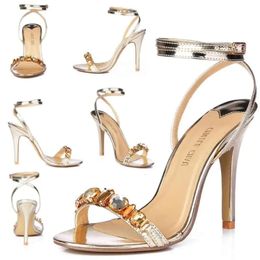Heel Sandals High Stiletto Sexy Women Bridals Wedding Heeled Open Toe Crystal Ankle Strap Party Dress Lady Shoe 5186-2Sandals saa ed 5186-2