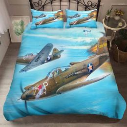 Bedding Sets Modern Aeroplane Duvet Cover 3d Vintage Printed Bed Linen Pillowcase For Boys And Girls Covered