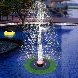 Garden Decorations Fountain Lotus Leaf Portable 6 Water Spray Shapes Quick Start Durable Decoration Pool Solar Decorative