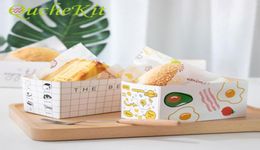 Gift Wrap 50pcs Square Wrapping Paper Box Oilproof Sandwich Thick Egg Toast Breakfast Packaging Boxes Restaurant Supply8619401