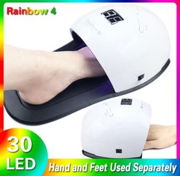 UV Lamp LED Nail Lamp 120W48W Nail Dryer Light For Gel Varnish Drying with 30pcs LEDs Fast Dry Machine With Feet Bottom1429452