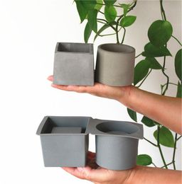 Flower Pot Silicone Concrete Molds Cement Mods DIY Craft Plaster Clay Mould Succulent Planter Mold Candlestick Form Making Tools C8500938