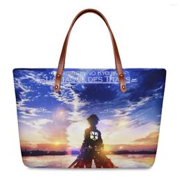 Bag Women Handbag Attack On Titan Print Customized Wholesale Drop Neoprene Large Shouldbags Tote Bolsa Feminina Sac A Main