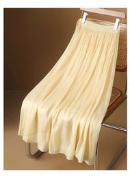 Skirts Flowing Light Yarn Skirt Women's 2024 Spring Cow Style Mid Length Summer Mesh Half
