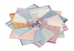 Man Handkerchief Towels 100 Cotton Vintage Plaid Stripe Handkerchief Men Business Casual Pocket Squares Napkins Towel9206787