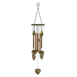 Decorative Figurines Love Heart 8 Tubes Copper 6 Bells Relaxing Windchime Campanula Home Garden Outdoor Living Yard Decoration Metal Wind