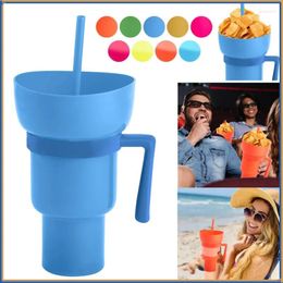 Teaware Sets Snack Bowl And Drink Cup 2 In 1 Multifunction Stadium Tumbler With Straw Movie Artifact Leakproof