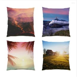 Pillow Polyester Linen Sofas For Living Room Decoration Nature Cover Luxury Simple Covers Decorative Landscape E0802