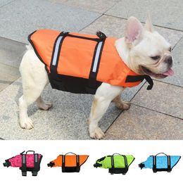 Dog Apparel Pet Life Preserver Jacket Vest With Adjustable Buckle Puppy Clothes Safety Coat For Swimming Boating Hunting