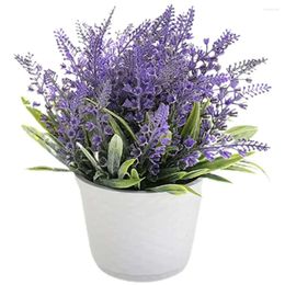 Blume künstliche Topf Lavendel Dekorative Blumen Mini gefälschte Kunstpflanzen Bonsai Dekor Plastik Herzstück Home Office Hochzeit