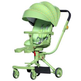 Strollers# Baby stroller with baby comfort four wheels eggshell Folding Two-way light portable newborn Carriage H240514
