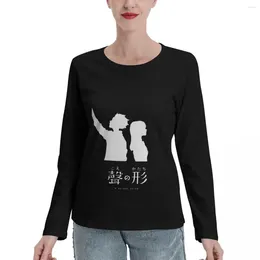 Women's Polos Koe No Katachi (Dark) Long Sleeve T-Shirts Anime Shirts Graphic Tees Oversized Workout For Women