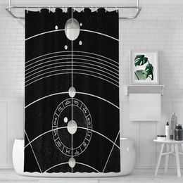 Shower Curtains Sun Chart Vintage Solar Diagram Bathroom Waterproof Partition Curtain Designed Home Decor Accessories