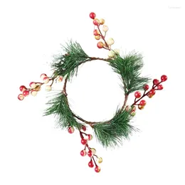 Candle Holders Beautiful Christmas Holder Small Simulation Plant Wreath Doll House Stick S06 21 Dropship