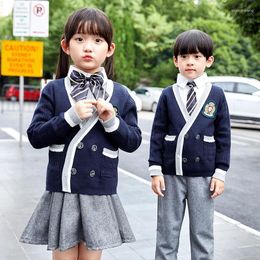 Clothing Sets Kindergarten Uniforms Spring And Autumn Outfits British Style Sweaters Boys Girls School Primary Korea