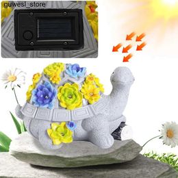 Night Lights Solar Turtle Flower Lantern Garden Night Light Decoration Solar Flashlight Waterproof Resin Home Gift S240513