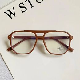 Computer Glasses Trendy Square Eyeglasses Retro Antiblue Light Eye Strain Relief Stylish Myopia 240507