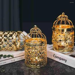 Candle Holders Hollow Holder Birdcage Candlestick Tealight Hanging Home Retro Party Bird Decor Lantern Cage Vintage O1X3