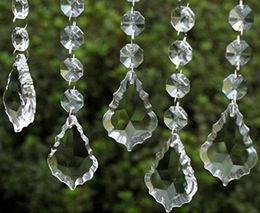 Clear Acrylic Crystal Pendants Hanging Bead Drape Garland Wall Panel Wedding Decor Garland Tassel Screen Christmas Tree DIY party 5110375