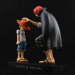 Action Toy Figures Hot 18cm One Piece Anime Figure Four Emperors Shanks Straw Hat Luffy Action Figure Collection Boys Kid Statue Model Toys Gift Y240514