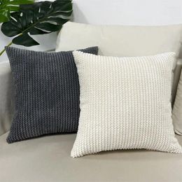Pillow Solid Color Stripe Velvet Cover Sofa Office Waist Back Home Decorative Pillowcase Decoration
