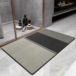 Bath Mats Modern Bathroom Mat Super Absorbent Carpets Quickly Dry Entrance Shower Room Doormat Both Sides Anti-slip Toilet Floor Rugs