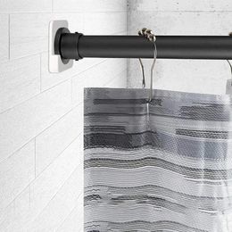 Shower Curtains High Quality Brand Durable Practical Curtain Rod Holder Bathroom Tool White ABS Black MULTIPLY INSTALLATION