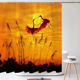 Shower Curtains High Quality Sunset Dusk Fabric Curtain Waterproof Beautiful Natural Landscape Bath For Bathroom Decor With Hook