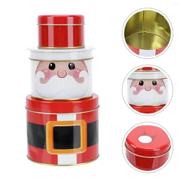 Storage Bottles Christmas Tin Box Container Tinplate Can Xmas Gift Candy Metal Wrapping Present Iron Decorative Case Supplies Cookie