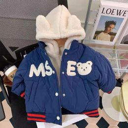 Jackets Kids Cotton Clothing Thickened Down Korean Boys Jacket Baby Children Winter Warm Coat Zipper Hooded Costume Outwear