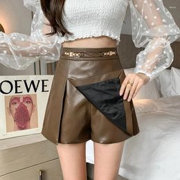 Skirts Genuine Leather Split Small Skirt For Women In Autumn And Winter 2024 High Waisted Slim A-line One Step