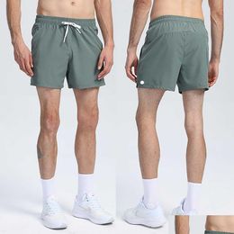 Yoga Outfit Lu Mens Jogger Sports Shorts For Hiking Cycling With Pocket Casual Training Gym Short Pant Size M-4Xl Breathable Drop Deli Otfun