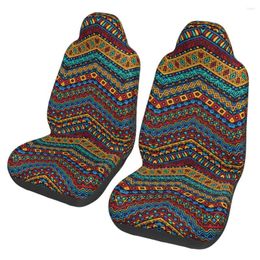 Car Seat Covers Colourful African EthnicTribal Geometric Cover Anti Fouling And Convenient Protective Unique Style 2PCS