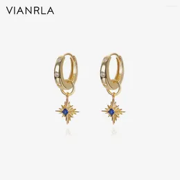 Dangle Earrings 925 Sterling Silver Jewellery Star With Blue Zircon 18k Gold Hoop Earring For Women Wholesale