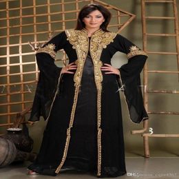 Long Arabic Crystal Beaded Islamic Clothing for Women Abaya in Dubai Abaya Kaftan Muslim Arabic Evening Dresses Party Prom Gowns 316 233V