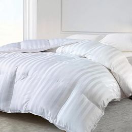 King Decorer 500 Thread Count Cotton Damast Duraloft Down Alternative Quilt White Fracht frei Duvets Home Textile 240514