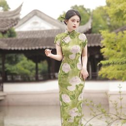 Ethnic Clothing Chinese Style Cheongsam Dress With Elegant Improved Feminine Temperament Retro Qipao Skirt