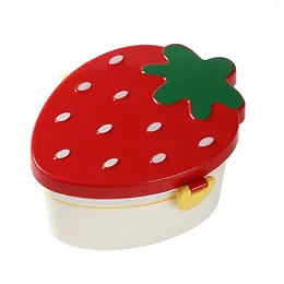 Dinnerware Bento Box Cute Strawberry Reusable Lunch Container Tableware 2 Compartment Leakproof Portable For Children Office Home