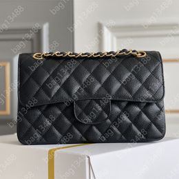Mirror Quality Designer Bag Classic Flap Bag 23cm Womens Small Bag Genuine Leather Quilted Bag Caviar Lambskin Purse Luxury Handbag Crossbody Bag Black Shoulder Bag