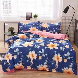 Bedding Sets Home Textile Autumn Dark-color Flower Series Bed Linens 4pcs Set Duvet Cover Sheet Mans Set50