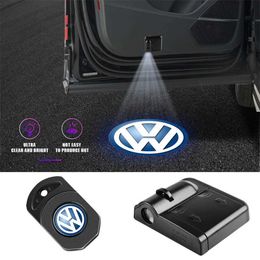 Stickers Led Lights Universal Wireless Welcome Light For VW Golf 7 Passat B6 4 Tiguan Scirocco GTI Car Accessories T240513