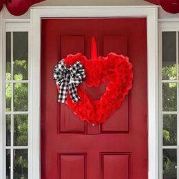 Decorative Flowers Love Wreath Garland Artificial Home Decor Party Supplies Red For Proposal Celebration Anniversary Outdoor Wedding