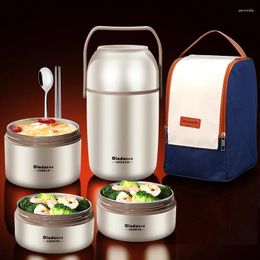 Dinnerware 316 Stainless Steel Insulated Lunch Box Office Three Layers Of Separation 304 Student Portable