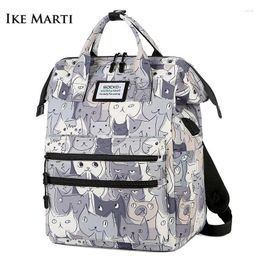 Backpack IKE MARTI Large Capacity Laptop Waterproof Women Men Travel Business Bag Backpacks Pink Black School
