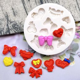 Baking Moulds Bowknot Bow Love Heart Sugarcraft Mould Resin Tools Cupcake Mould Fondant Cake Decorating