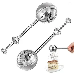 Baking Tools 2Pcs Powder Sugar Shaker Duster Stainless Steel Flour Dusting Wand With Spring Handle Baker For