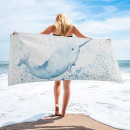 Towel Magical Narwhal Beach 31x51inch Microfiber Quick Drying Absorbent Sand Control Fitness Swimming Travel Camping Spa