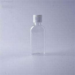 60ml Hand sanitizer PET Plastic Bottle with flip top cap flat shape bottle for cosmetics fluid disinfectant liquid Pvapj Bfsia