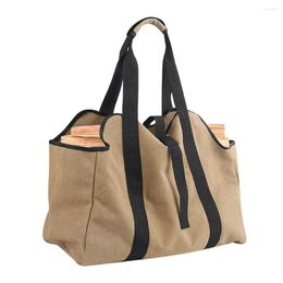 Storage Bags Indoor Outdoor Wear Resistant Wood Carrier Transport Log Bag With Padding Strap Carrying Universal Heavy Duty Canvas