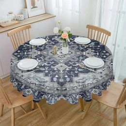 Table Cloth Flower Boho Vintage Carpet Round Tablecloth Waterproof Wedding Party Cover Holiday Dining